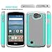 OEAGO LG K4 LTE Case, LG Spree Case, LG Rebel LTE Case Cover Accessories - Shock-Absorption Dual Layer Defender Protective Case Cover for LG K4 LTE/LG Spree/LG Rebel LTE/LG Optimus Zone 3 - Mint