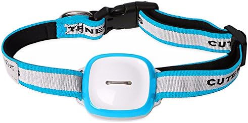 GPS Pet Tracker, IP66 Waterproof Anti-Lost Dog Collar Pet Locator, Multi-mode positioning GPS+ Wifi + GPRS + LBS Location with LED Flashing Light for IOS and Andriod (blue)