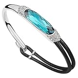 Silver Swarovski Elements Crystal Diamond Accent Luxury Queen Bracelet for women teenage girls, with a Gift Box, Ideal Gift for Birthdays / Christmas / Wedding