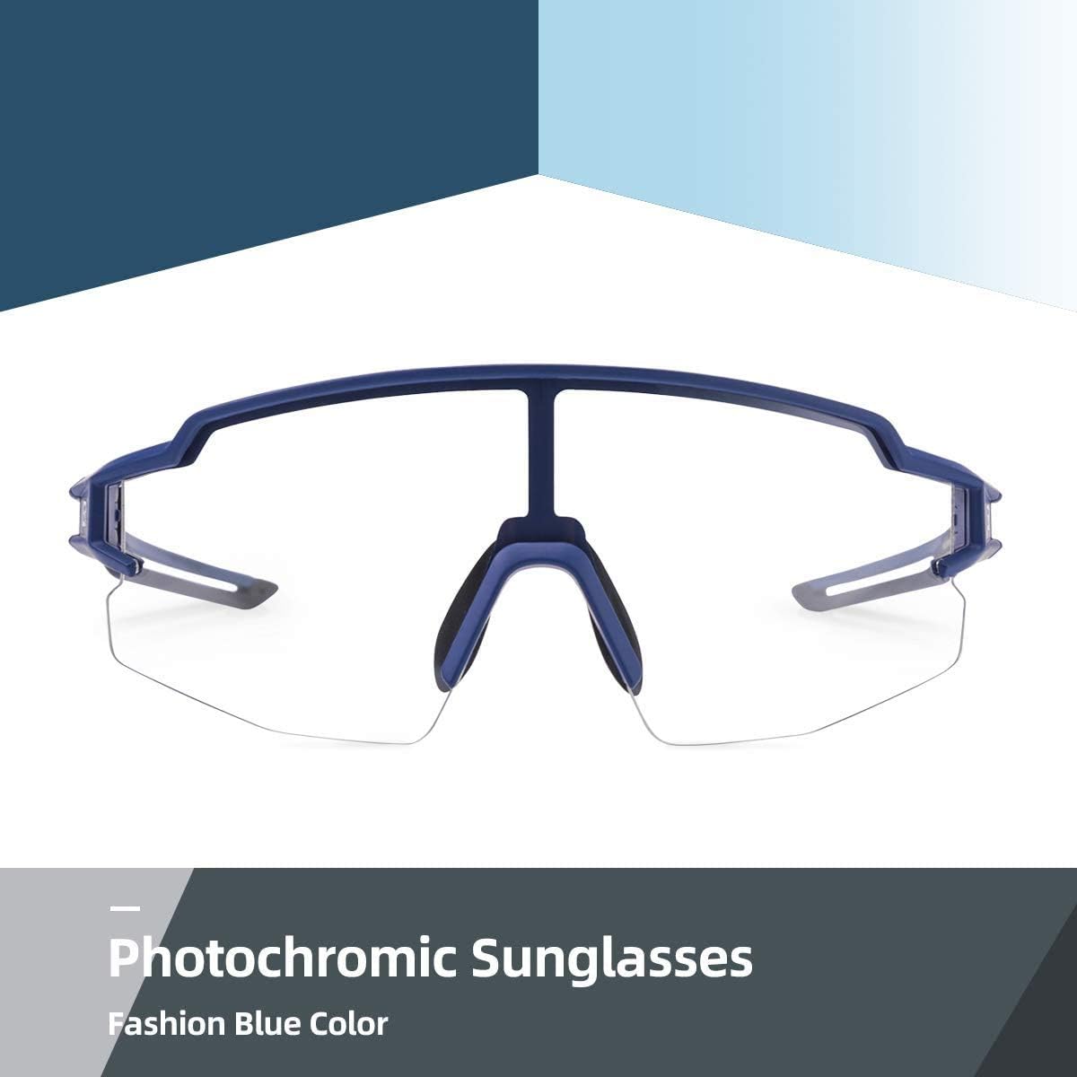 ROCKBROS Photochromic Sports Sunglasses Cycling Goggles 100% UV400 Protection Bike Eyewear for Outdoor Activities Running Climbing Running Fishing Golf Adults Unisex - Image 3