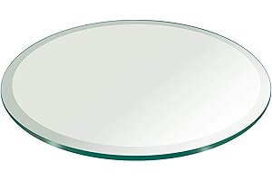 24" Inch Round Glass Table Top 3/8" Thick Tempered Beveled Edge by Fab Glass and Mirror