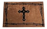 HiEnd Accents Western Cross Kitchen and Bath Rug, 24 x 36, Chocolate