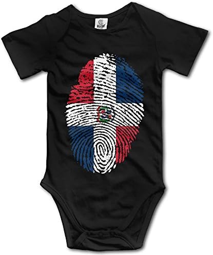 KIMOJI Kawayi Dominican Republic Fingerprint Flag Body Suit Shortsleeve Baby Suit