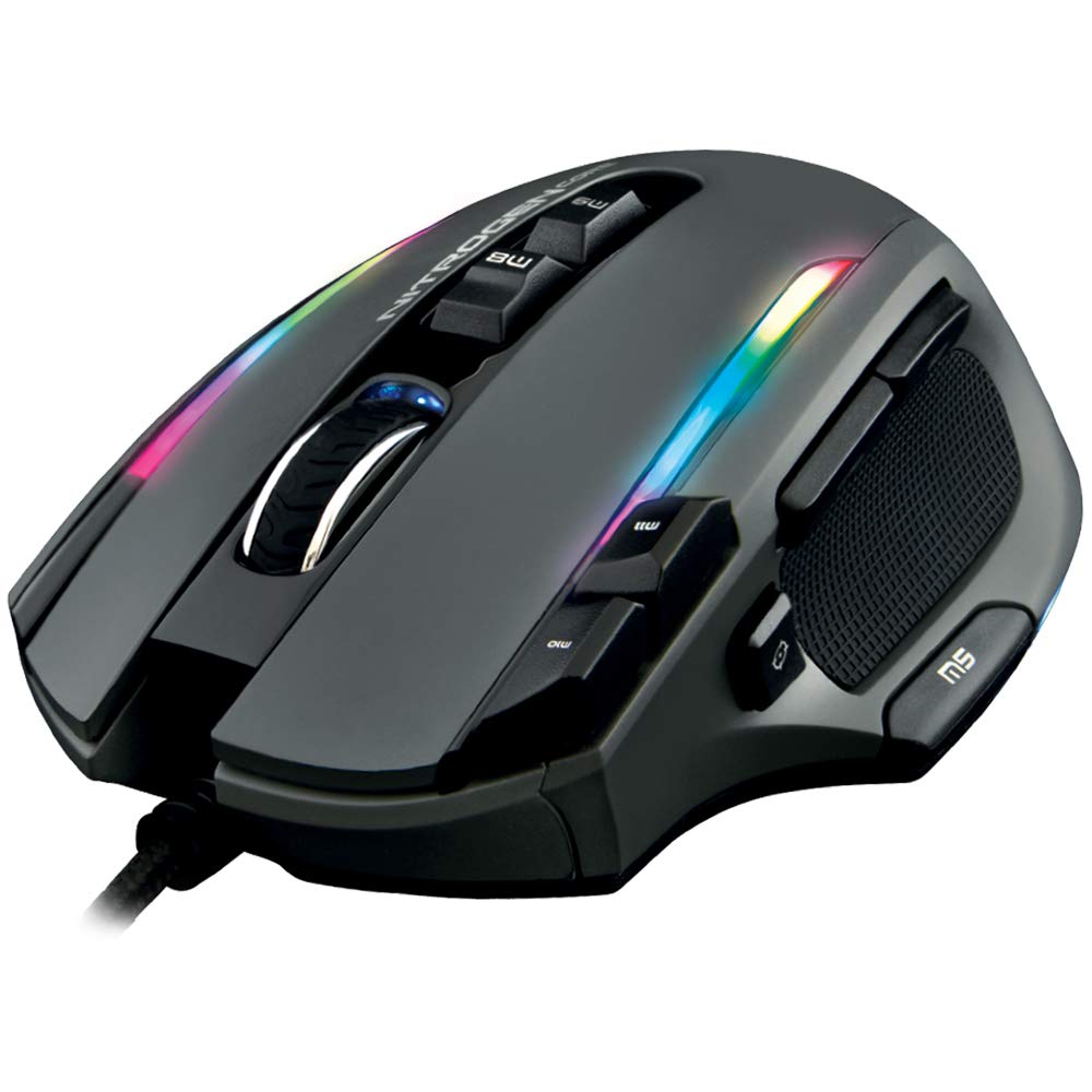 The G-Lab Kult Nitrogen Core High Performance Wired Gaming Mouse - Avago 10,000 DPI Optical Sensor, RGB, Weight Adjustable, 11 Programmable Buttons, Ultra Light - PC/PS4/Xbox One Compatible