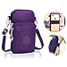 M.Way Multinational Outdoor Sports 3 Layers Storage Zipper Waterproof Nylon Crossbody Wrist Shoulder Bag Cell Phone Pouch Handbag Armband Case For iPhone6/7 Samsung S5 S6 S7 Under 5.5'' Purple