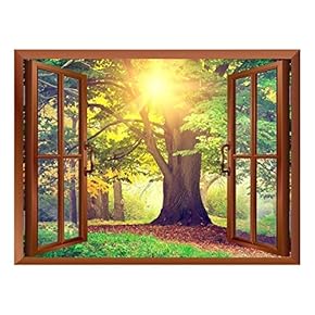 Sunrays Through Beautiful Tree Removable Wall Sticker/Wall Mural - 24"x32"