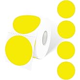 STARLIBOO 2 Inch Round Thermal Sticker Labels, Yellow Thermal Labels Round, Self-Adhesive Round Direct Thermal Stickers Label, Thermal Printer Stickers for Business