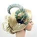 Vimans Women's 2016 Peacock Feather Beaded Hair Clip Fascinator Bridal Mini Hat