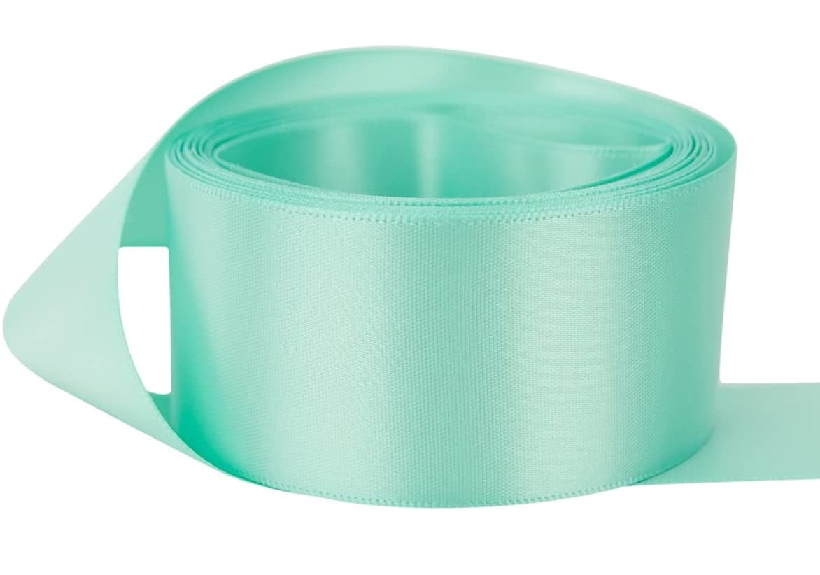 Mint Green Satin Ribbon Double Sided 38mm (1.5 Inch) Wide x 10 Meters Ribbon for Gifts Wrap Sew Party, Decorations Events Dress Wedding Christmas Crafts, Bows Car, DIY, Bouquets, Easter