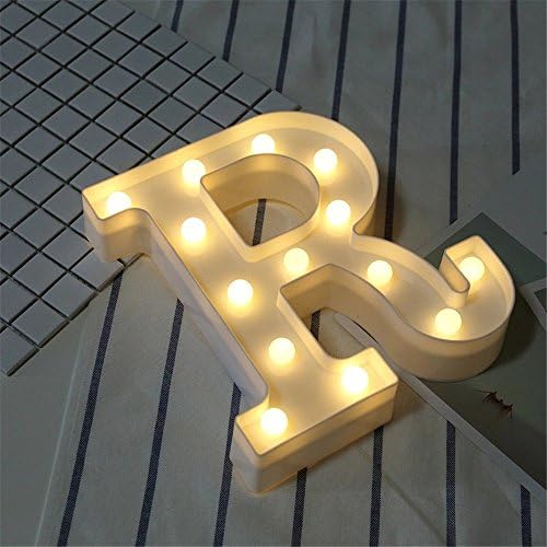 LOVFASHION Light Up Alphabet Letter A to Z Carnival Decorative DIY LED Letter Lights Sign Party Wedding Holiday Marquee Decor Battery Operated
