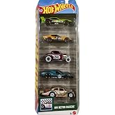 Hot Wheels Retro Racers 5 Pack [El Segundo Coupe, GT Scorcher, '32 Ford, Volkswagen Kafer Racer, 1967 Ford GT40 MK.IV] 1:64 Scale Diecast Toy Vehicles