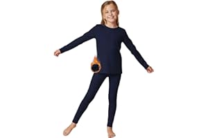 WELAKEN Girls Warm Thermal Underwear Set Kids Winter Base Layer Long Johns Sets for Cold weather/skiing