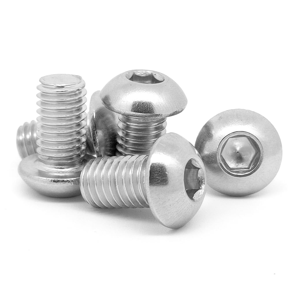 Photo 1 of M3-0.5x6mm Button Head Socket Cap Screw,M3 6mm Screws,Allen Hex Drive Button Head Bolt,Stainless Steel Machine Bolts,Full Thread,Bright Finish,Coarse Thread 50Pcs