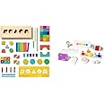 Lovevery | The Block Set | Solid Wood Building Blocks and Shapes + Wooden Storage Box, 70 Pieces & The Music Set | 6 Instruments and Rhythm & Songs Book, Toddler and Kids Music Toys