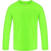 Boys Rash Guard Swim Shirt Long Sleeve Shirts UPF 50+ Sun Shirt Quick Dry Fit Neon Tees Activewear for Kids Girls Youth 2-16Y