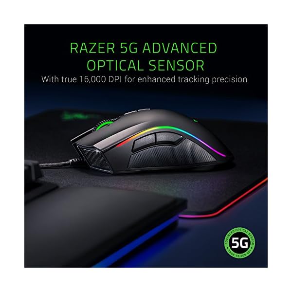 Razer Mamba Elite Gaming Mouse with 16.000 DPI 5G Optical Sensor, 9 Programmable Buttons, Ergonomic Form Factor, Powered…