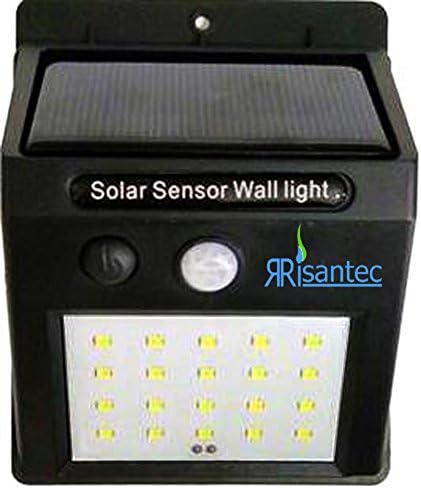 Risantec Solar Power Light Wireless Waterproof Outdoor Security Lighting -20 LED Lights Wide Angle Motion Sensor- Quickly Illuminate Patio Garden Driveway Deck Stairs Pathway Landscape Or Yard