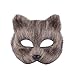 JUNBOON Halloween Fox Mask Half Face Animal Headgear Furry Cosplay Party Costume Accessory(Brown mask)