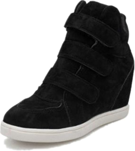 Amazon Ama Tm レディース キャンバス ハイトップ 隠しウェッジブーティー ファッション プラットフォーム スニーカー Ama Tm ブーツ ブーティ