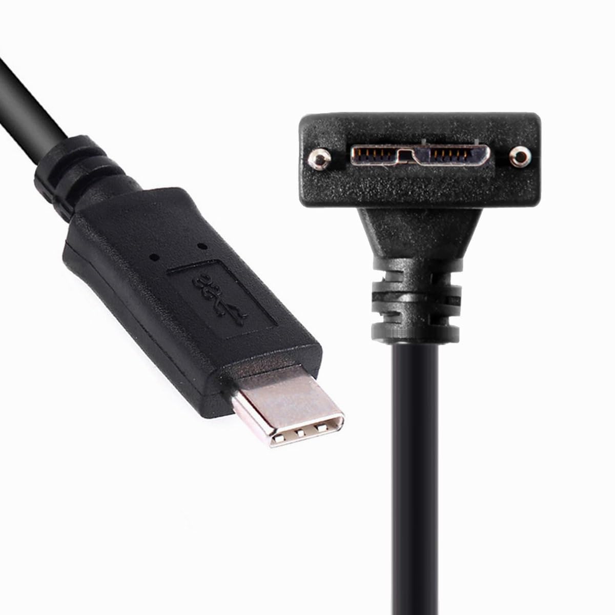 CY Cable 5Gbps USB-C Type-C Host to Micro USB3.0 Screw Mount 90 Degree Down Angled for Industrial Camera Storage