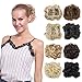 Combs Clip in Bun Claw Jaw on Updo Hairpiece Extensions Wavy Donut Chignons Wrap Around Scrunchy-medium brown