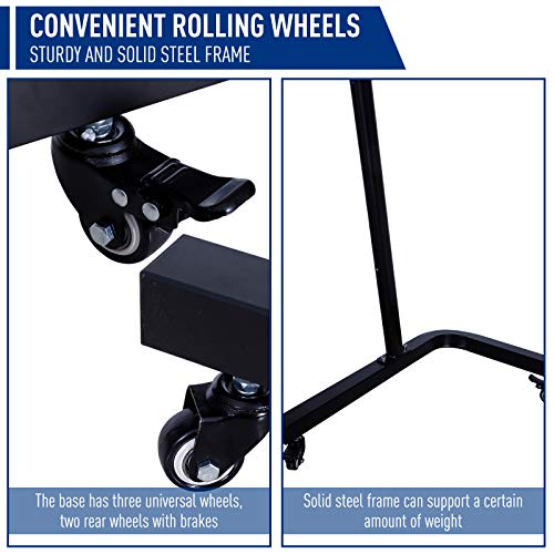 Vinsetto Height Adjustable Mobile Computer Desk with Wheels, a Simple Yet Modern Design & a