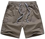Generic Men's Loose Stay-Tucked Twill Drawstring Shorts
