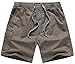 Generic Men's Loose Stay-Tucked Twill Drawstring Shorts
