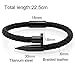 SEVENSTONE Braided Leather Nail Bracelet for Men Women Stainless Steel Charm Cuff Wristband Bangle Father's Day