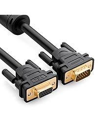 Ugreen VGA SVGA HD15 macho a hembra video Monitor Extension Cable coaxial con núcleos de ferrita COMPATIBLES bañados en oro para proyectores, televisores de alta definición, Displays, 10ft 3 M