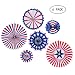 JOYSEAS 6PCS Paper Fans Hanging Decorations Veterans Day Decorations Labor Day Party Decor Supplies for Independence Day, Flag Day, Presidents' Day, Memorial Day