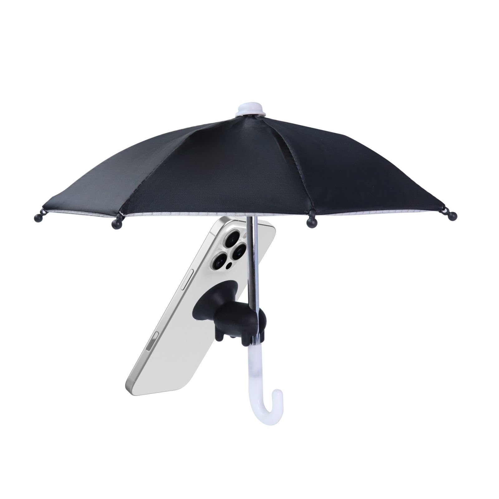 HZZADZXW Cell Phone Umbrella for Sun Shade, Universal Adjustable Stand with Cute Piggy Suction Cup, Outdoor Anti-Reflective Glare Blocking Cell Phone Sun Visor, Black