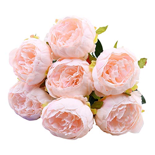 Artificial Flowers,Longay 1 Bouquet Vintage Artificial Peony Silk Flowers Bouquet for Decoration (B) - Thumbnail 6