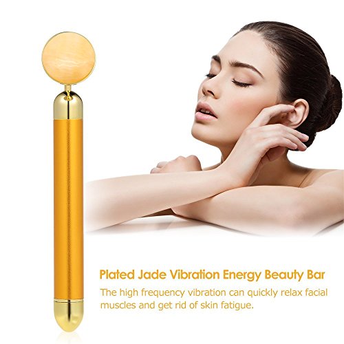 Electric Pulse Facial Massager - Jade Plated Anti-Wrinkle Skin Firming Face LiftingÂ and Eye Cream Massage Tool