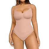FeelinGirl Shapewear Bodysuit Tummy Control for Women Seamless Bodysuit Shapewear Thong Body Shaper