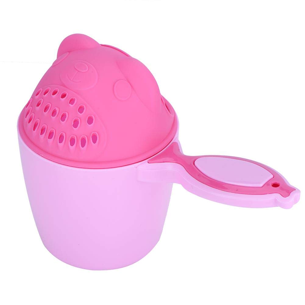 Fdit Baby Shampoo Cup Cute Child Wash Hair Bathing Flusher Protective Eye (8.27 x 4.21 x 5.91 inches) (Pink)