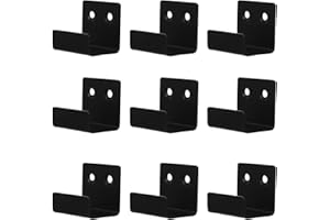 HOOWIFFY 10pcs Black Stainless Steel Tile Hanger Brackets 25mm Inner Diameter Wall Mount Hooks for Ceramic