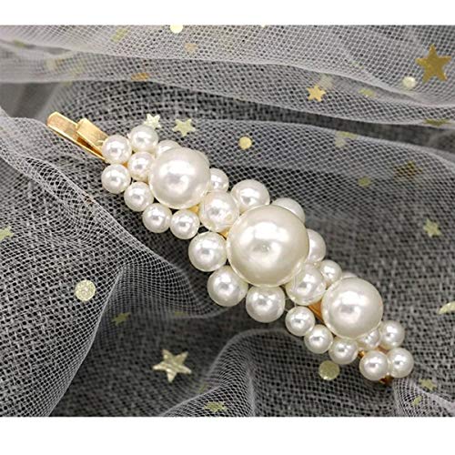 9PCS Glitter Sparkly Rhinestone Hair Clips Pearls Hairpins Barrettes Handmade Crystal Alligator Clips Hair Accessories for Girls Women Bridesmaid Wedding Bridal