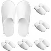 6 Pairs Plush Spa Slippers – Premium White Guest Slippers for Men & Women, Non-Slip, Washable & Reusable – Ideal for Airbnb, Spa, Hotel, Events, Travel