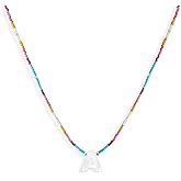 Agriajun Colorful Beaded Initial Heart Star Cross Choker Necklaces for Women, Boho Handmade Personalized Seed Beads Letter Name Necklace Beach Surfer Bohemian Jewelry Gift.