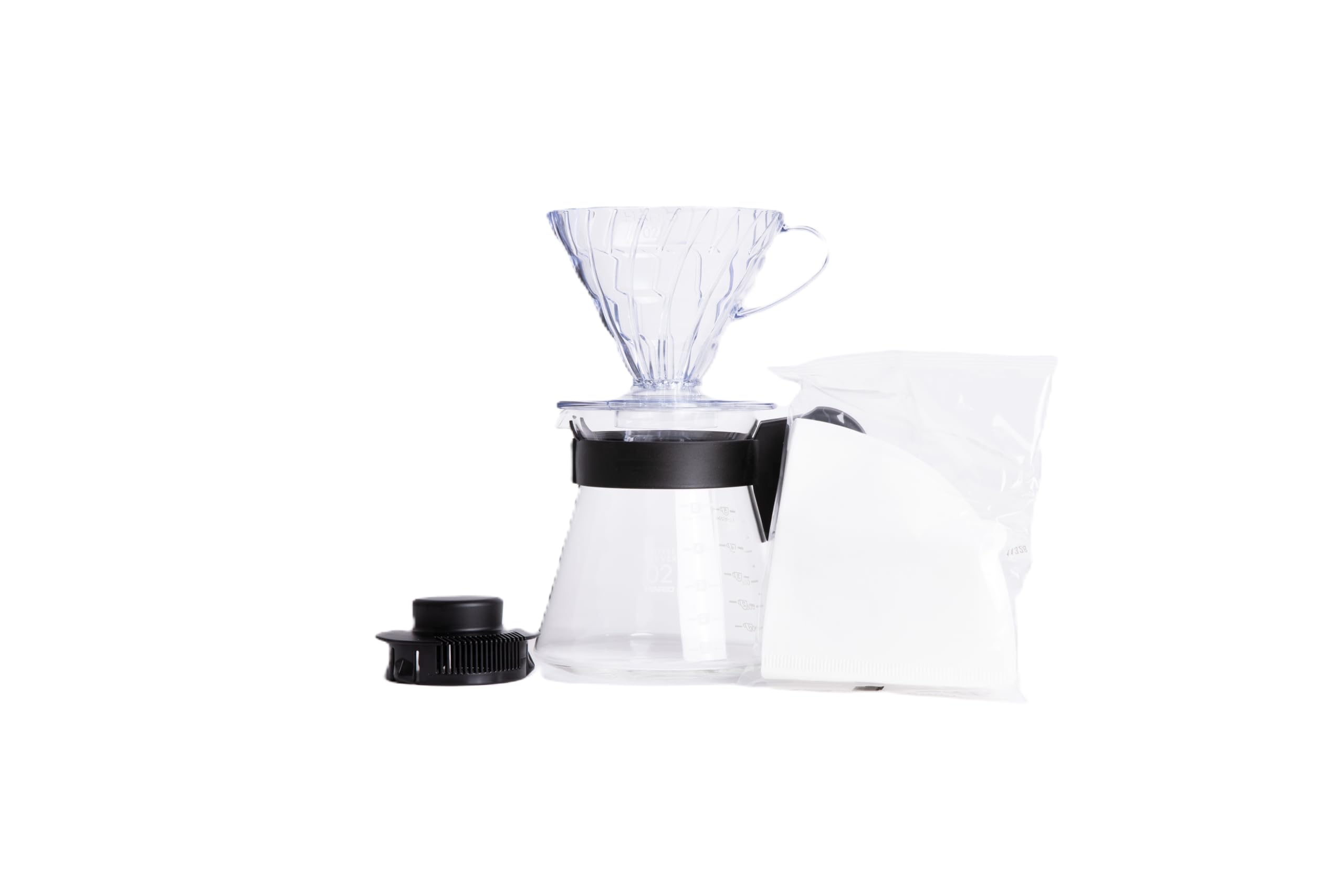 Hario V60 Pour Over Coffee Starter Set, Size 02, Black