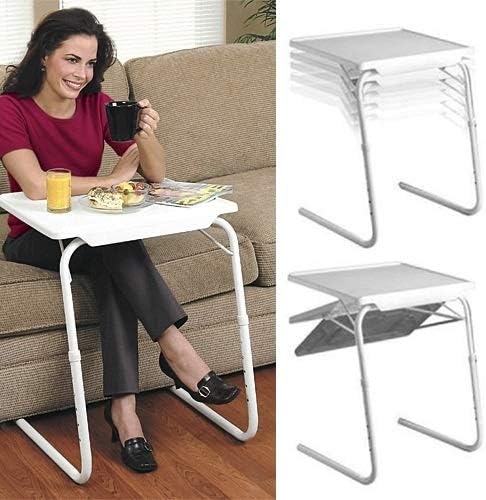 KANEED Plastic Pad Steel Tube Bracket Liftable Foldable Portable Multi-purpose Laptop Table, Adjustable Height: 53-74cm, Adjustable Angle: 30 Degrees / 60 Degrees / 90 Degrees / 180 Degrees Laptop Sta