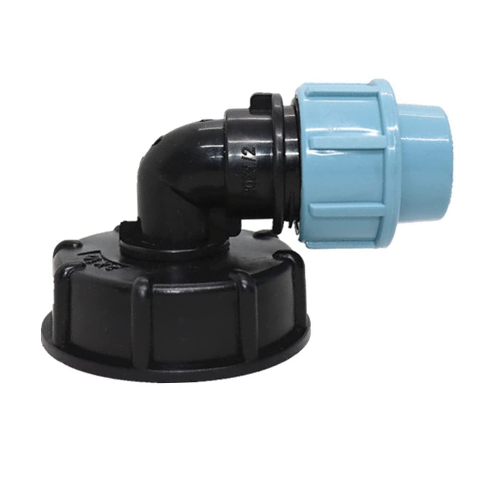 TOP-VIGOR IBC Tank Adapter s60x6 Thread Connector for Mdpe Water Pipe Fitting Elbow Outlet 20mm