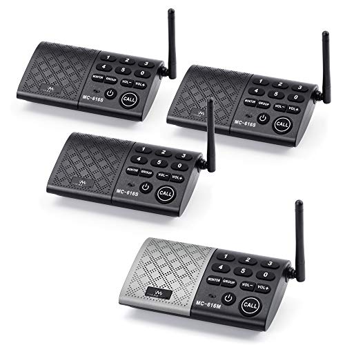 eMACROS Portable Wireless Intercom System 1000 feet Hands Free Full Duplex Intercom for Home and Office,Room to Room Intercom, Home Communication System