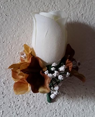 Brown Ivory Rose Bud Boutonniere