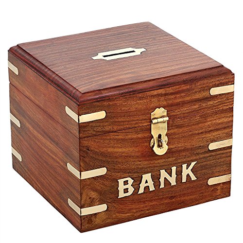 Handmade Money Box Wooden Piggy Bank For Boys Girls And Adults