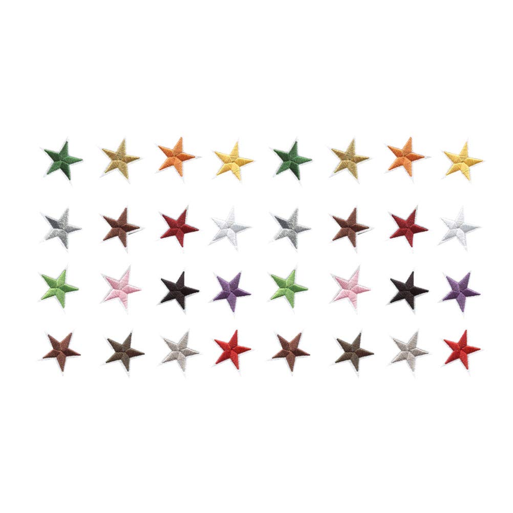 38pcs Star Pattern Embroidered Cloth Patches Pentagram for Clothing Backpacks and Arts Crafts Colors Small for Creative Decoration