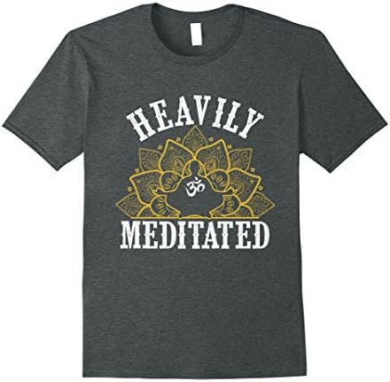 Mens Funny Heavily Meditated Yoga Meditation T-Shirt Large Dark Heather