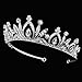 Santfe Bridal Wedding Prom Rhinestone Crystal Crown Hairband Headband Tiara Hair Jewelry for Womens Girls (Silver)