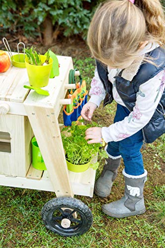 small foot Matschküche aus massivem und witterungsbeständigem Holz für Kinder ab 3, Outdoorküche mit Rädern, 11665 104 x… – Bild 4